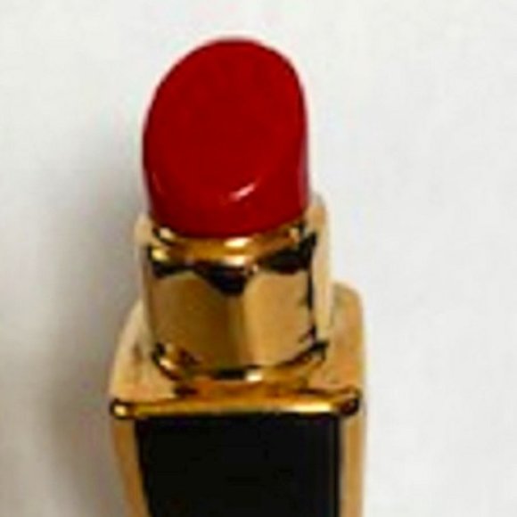 NEW Vintage Limoges Peint Main French Black & Gold Lipstick Tube Trinket Box - Picture 5 of 7